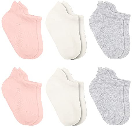 bistyle Baumwolle 6 Paar Baby Socken für Neugeborene Säugling 0-6 Monate bis 3 Jahre | Stopper Socken Nahtlos Socken | Jungen Mädchen Kindersocken (as3, age, 12_months, 24_months, Rose)
