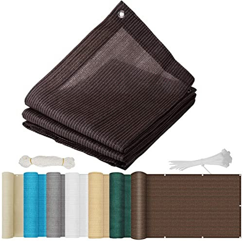 Tenda a Vela 3x5m Divisori e Protettivi Tela Parasole Anti-UV Facile da Installare per Esterno, Piscina, Marrone