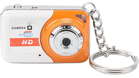 Digitalkamera, Kompakte HD-Videokamera mit Bewegungserkennung, Kamera, Tragbare -Daumenkamera, Persönliche Pocket-DV-Unterstützung, 32 GB TF-Karte für Teenager, Kinder (Orange)
