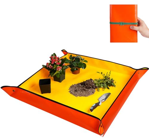 HNXTYAOB Extra Large Repotting Mat for Indoor Plants & Potting Soil Mat Portable Potting Tray Reusable Gardening Mat Garden Gift for Women Men (39.5X39.5)