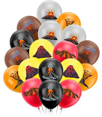 30 PCS Vulkan Ballons für Lava Geburtstag Dekorationen - Wissenschaft Dinosaurier Luau Hawaiian Party Zubehör
