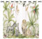 YUANZU Afrikanische Tier Vorhänge Safari Dschungel Löwe Zebra Affen Papageien Palmen Blumen Ösen Gardinen mit Blickdichte Vorhang Blackout Curtain Kinderzimmer Schlafzimmer 2 Stück, H 137 x B 132 cm