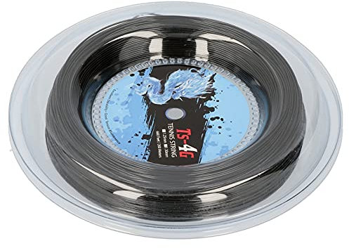 KIMISS Bobina di Corde da Tennis Corde da Tennis Poliestere Nero Corda per Racchetta da Tennis in Poliestere 200Mle Corda per Racchetta Dura Rotonda (1,30 mm) (1,25 mm)
