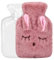Wisebom Wärmflasche mit Bezug, Premium Wärmflaschen, Wärmeflasche mit Kuschelweichem, Wärmflasche mit Weichem Bezug, Mini Handwärmer für Erwachsene & Kinder (Rosa)