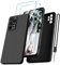 Kukiwhy für Samsung Galaxy A53 5G Hülle mit 2 Stück Panzer Schutz Glas, Silikon Case Ultra Dünn Microfiber Kameraschutz Rundumschutz Anti-Kratzer Hanyhülle für Samsung A53 5G 6.5' - Schwarz