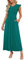AUSELILY Summer Casual Long Dresses for Women Loose Plain Maxi Pockets Dresses Elegant Ruffle Petal Sleeve Dress for Party Green S