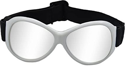 Hundebrille Pet Small Medium Breed Einstellbare wasserdichte Sonnenbrille, Party Kostüm Brillen Nebelschutz Zubehör, Foto Requisiten - Weißer Rahmen