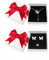 Nideen 2 Stück Schmuck Geschenkbox, 7.5× 7.5× 3.5 cm Geschenkbox Klein mit Deckel für Schmuck, Ohrring, Halsketten Geschenkbox für Frauen(Rot)