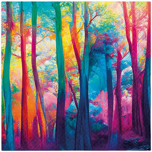 20 Servietten Wald Magischer Wald als Tischdeko. Papierservietten mit Motiv. Auch für Decoupage und Serviettentechnik 33x33cm