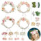 INFUNLY 4 Set Blumenkronen-Bastelset In Rosa Und Gelb, Brautkopfschmuck, DIY-Blumenkronen-Bastelset, Machen Sie Ihren Eigenen Blumenkranz, Damen-/Mädchen-Stirnband, Blumen, Handgefertigte Blumen-Requi