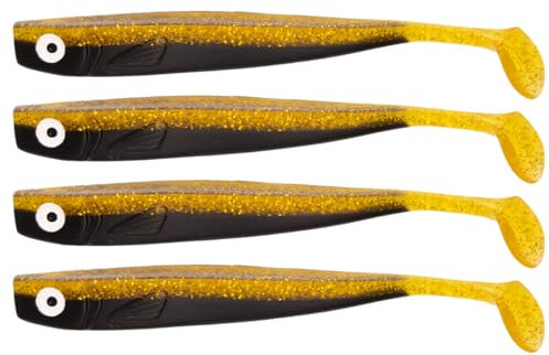 Zanderbait 16cm Nachtschatten, Angelköder, Kunstköder, Zanderbait, Zanderköder, Softbait, Gummifisch, Gummiköder, Lieferumfang 4 Stück.
