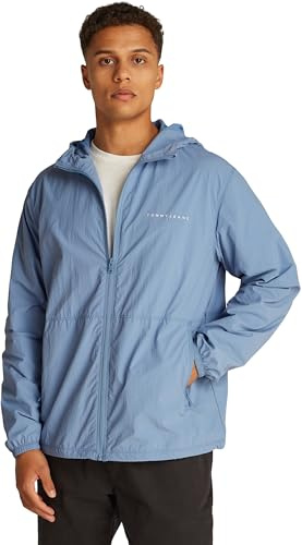 Tommy Jeans Herren Windbreaker Jacke Chicago mit Kapuze, Blau (Colorado Blue), XXL