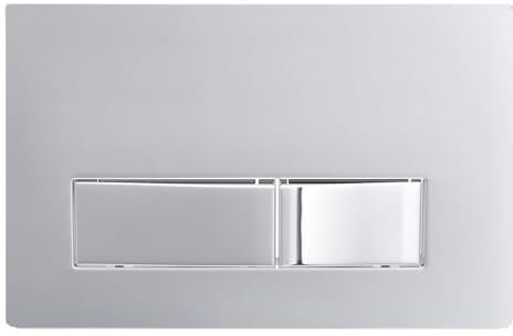 SPARES2GO Luxury Concealed Toilet Cistern Flush Plate Kit for Wall Hung Frame (Chrome Silver, 245mm x 165mm)