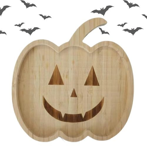 Vassoio per snack, Vassoio per snack,Vassoi per snack con fantasma di Halloween Vassoio per alimenti in pietra tombale in legno | Piatti da portata per salumi, ornamenti per vassoi natalizi da raccogl