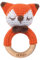 NGTSFLY Personalisierte Geschenke Baby - Personalisierter Beißring Baby aus Holz - Greifling Personalisiert Babyrassel mit Name, Geschenk zur Geburt Junge und Mädchen (Fliege Fuchs)