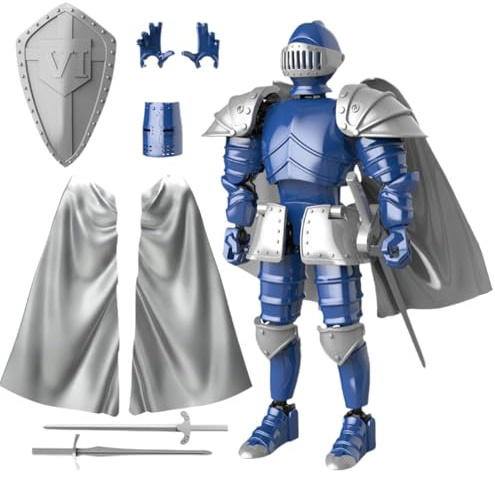 Knight Action Figure, Action Figure 3D Printed Movable, Multi-Functional Collectible Multi-Jointed Figurine Medieval Statue
