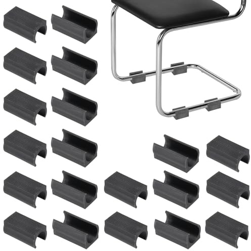 PATIKIL 20 pièces d'embouts de Pieds en Forme de U, protège-Pieds rectangulaires pour chaises de 18 mm, Patins glissants pour sols en Bois Dur, Noir