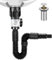 Kit di Scarico 1-1/2‘’ Lavandino Bagno Tubo Scarico Lavandino Scarico Lavandino Cucina Piletta Lavabo Bagno con Filtro Pop-Up Tappi Scarico Estensibile 300-1000MM Lavabo Prova Odori Insetti(Nero)