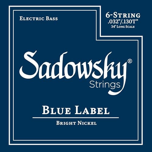 Sadowsky Blue Label Bass String Set, Nickel, Taperwound, Long Scale (34) - 6-String, .032-.130