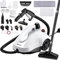 Der Dampfreiniger von KROQO wird mit 23 Zubehörteilen und einem 5 m langen Netzkabel geliefert und eignet sich für Öfen, Sofas, Polster, Spielzeug, Böden und vieles mehr.1.5L Steam Cleaner