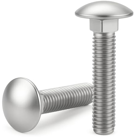 Schlossschrauben Edelstahl A2 V2A DIN 603 – M10x50-10 Stück – Linsenkopf - Flachrundkopf mit Vierkantansatz – Rostfreie Maschinenschrauben für Holz & Metall - ISO 8677– Topnorm24 (M10x50 (10 Stück))