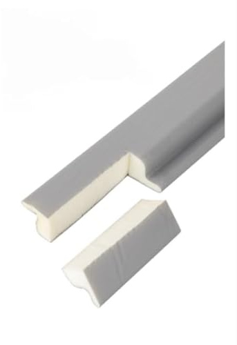 BlesConi Striscia di guarnizione per finestre scorrevoli, tipo Z, in plastica e acciaio, per finestre, PE+schiuma di poliuretano, grigio, 3 m