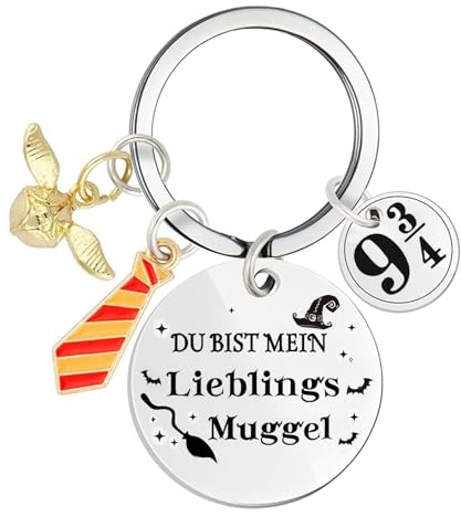 Alethron Lieblingsmuggel Schlüsselanhänger Magischer Personalisiert Muggel Anhänger Geschenke für Harry Fanartikel Freundin Schwester Freund Männer Frau Kinder Valentinstag Geburtstag