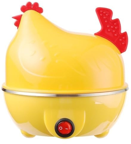 Cuociuova per 7 uova, 350 W, con spegnimento automatico e protezione contro la combustione a secco, compatto e facile da usare per una cottura sicura nell'uso quotidiano