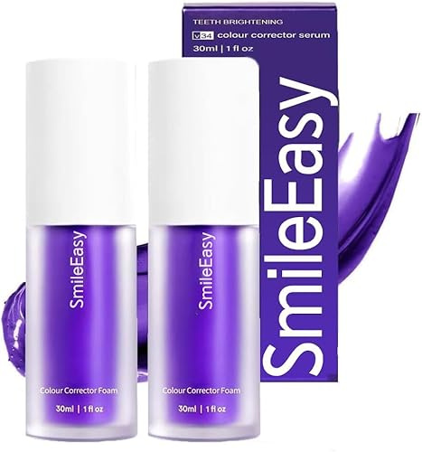 Dentifricio Viola,2PCS Purple Teeth Whitening Toothpaste Dentifricio Sbiancante,Dentifricio Sbiancante Denti,Dentifricio Viola Sbiancante,Correttore Colore Denti,Corrector Denti Sensibili