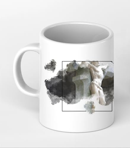 deyoli Jesus Christus am Kreuz als Motivetasse 4 Eck 300ml, aus Keramik weiß, wunderbar als Geschenkidee oder ihre Neue Lieblingstasse