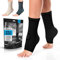 POWERLIX Sprunggelenkbandage 2 Stück, Professionelle Knöchelbandage für Damen/Männer Kompressionssocken Fußbandage für Plantarfasziitis, Arthritis, ACL, Gelenkschmerzen,Fersensporn, Schwarz, XL