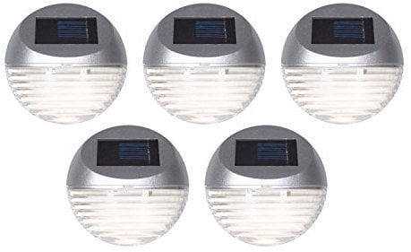 GardenKraft 17730 Solar Powered Fence Lights | 5 Pack | Bright White LED Lights | Weatherproof | Auto On