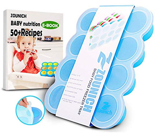 ZOUNICH Silikon Babynahrung Aufbewahrung Behälter, Silikon Babybrei Einfrieren mit Silikondeckel Behälter Gefrierschrank Tray, Wiederverwendbare - Gemüse, Obst Purees, Saucen und Eiswürfel