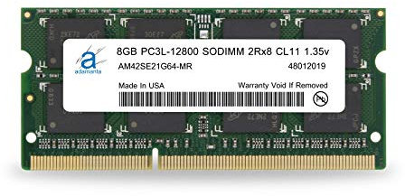 Adamanta Memoria da 8GB (1x8GB) RAM Laptop DDR3/DDR3L 1600MHz SODIMM 2Rx8 pc3l-12800 CL11 1.35v Notebook da DRAM