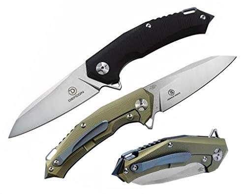 0 DEFCON Jungle Knife Series D2 Klinge Titanium EDC Klappmesser