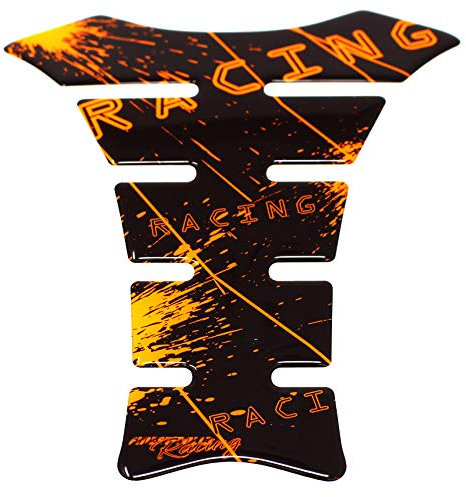 Gel Neon Tankpad Motorrad 3D Glanz Universal Tankaufkleber Tankschutz Lackschutz Aufkleber Pad MR004 (Neon Orange)