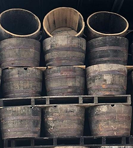 Pallet of 12 Half Whisky Oak Barrel Planters/Genuine Oak Whisky Barrels/Containers/Tubs/Features/Home and Garden