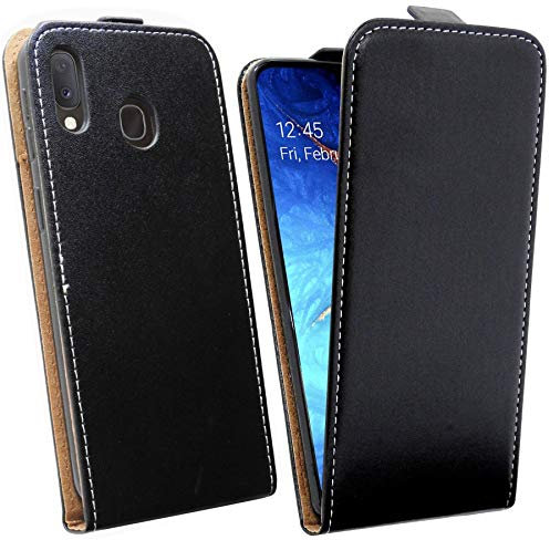 Cofi1453 Étui à Clapet Compatible avec Samsung Galaxy A20e (A202F) Étui Portable Vertical Rabattable Housse de Protection Rabattable Étui Noir