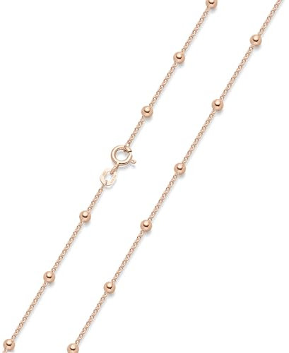 Materia Kugel Kette Damen Rosegold 925 Silber Halskette für Frauen Mädchen 60 cm K105-60
