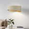 Licht-Erlebnisse Design Hängeleuchte aus Velours Stoff Creme Gold asymmetrischer Schirm Ø50cm E27 Schlafzimmer Wohnzimmer Flur Pendellampe Hängelampe Pendelleuchte