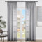 Topfinel Gardinen mit Kräuselband Grau Vorhänge Halbtransparent Voile Gardine Wohnzimmer Modern 140x240cm (BxH) Vorhang Schlafzimmer Fenster Curtains