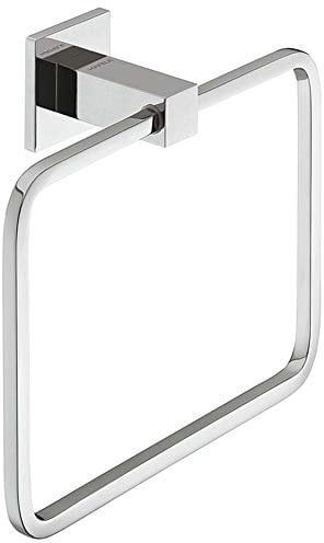 Gedotec asciugamani barra estraibile quadrato Design montaggio a parete - TRAVEL | Porta asciugamani ottone cromato lucido | anello portasciugamani acciaio inossidabile materiale fissaggio - 1 pezzo