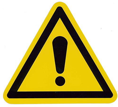 Schild Achtung Warnung Kunststoffplatte gelb 20cm Dreieck Ausrufezeichen von MBS-FIRE®