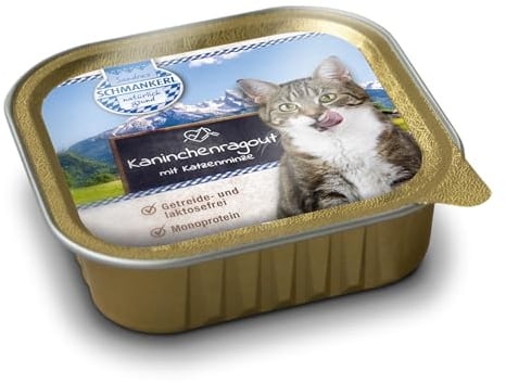 Sandras Schmankerl Nassfutter für Katzen Kaninchenragout 16 x 100g. | getreidefrei | Monoprotein