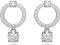 Swarovski Constella Ohrringe, Rund, Weiss, Rhodiniert