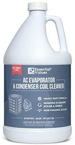 Essential Values Coil Cleaner for AC Unit (Gallon) | AC Coil Cleaner That is Non Foam Formula for Condenser Coils - Heavy Duty Professional Grade & For Commercial & Residential Air Conditioner