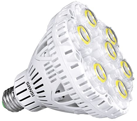 SANSI 40W LED Lampe 350W Entspricht, E27 auf E40 Kaltweiß 5000K Birne 5000LM Super helle led Glühbirne Arbeitsleuchte für Küche, Werkstatt, Garage, Hof, Nicht Dimmbar