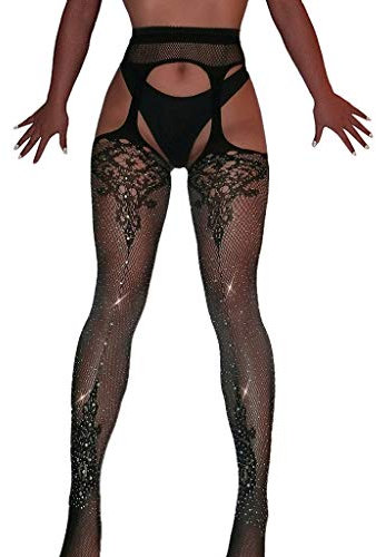 KPPONG Collant Resille Femmes Sexy Strass Chaudes Jacquard Pieds Liés Bas Pour Porte Jarretelles Six Styles Différents de Jarretellesbas Résille Bas Collants de Base