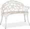 Relaxdays Panchina in Ghisa, 2 Posti, Rose, da Esterno, Terrazzo, Giardino, Ferro Stile Antico, 78x98x57cm, Bianco/Verde