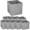 Murago 10er Set Faltbox ca. 30x30x30 cm Grau Aufbewahrungsbox Klappbox faltbar Aufbewahrungs Körbe Einschub Korb Boxen Box Stoff Regalkorb Organizer